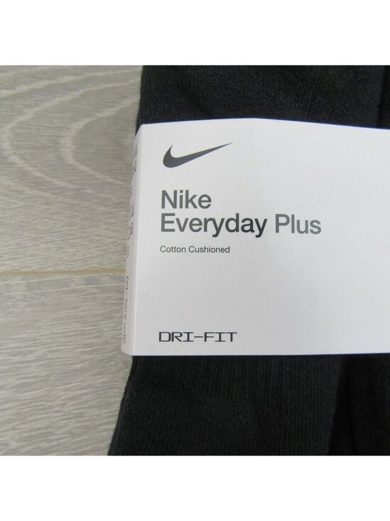 Nike Everyday Plus Cushioned Ankle Socks 6 Pack Mens Size 8-12 Black Dri-Fit NEW - Picture 3 of 9